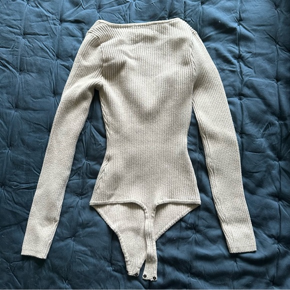 Abercrombie sweater bodysuit in oatmeal beige, size small - Picture 7 of 7